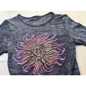 Mavericks Surf Company Shop Long Sleeve Waffle Peace Sun Burst Half Moon Bay - M
